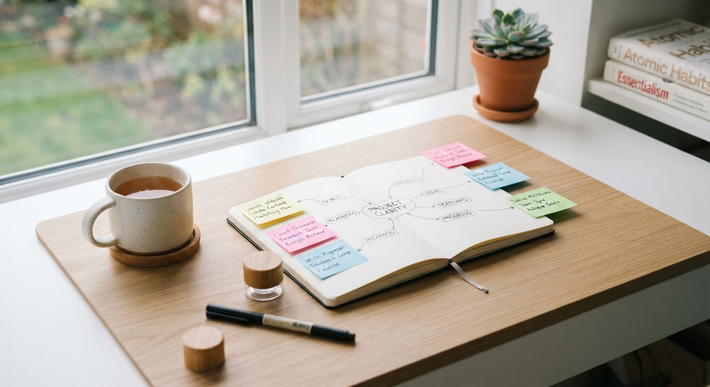 Записная книжка с ментальной картой и стикерами